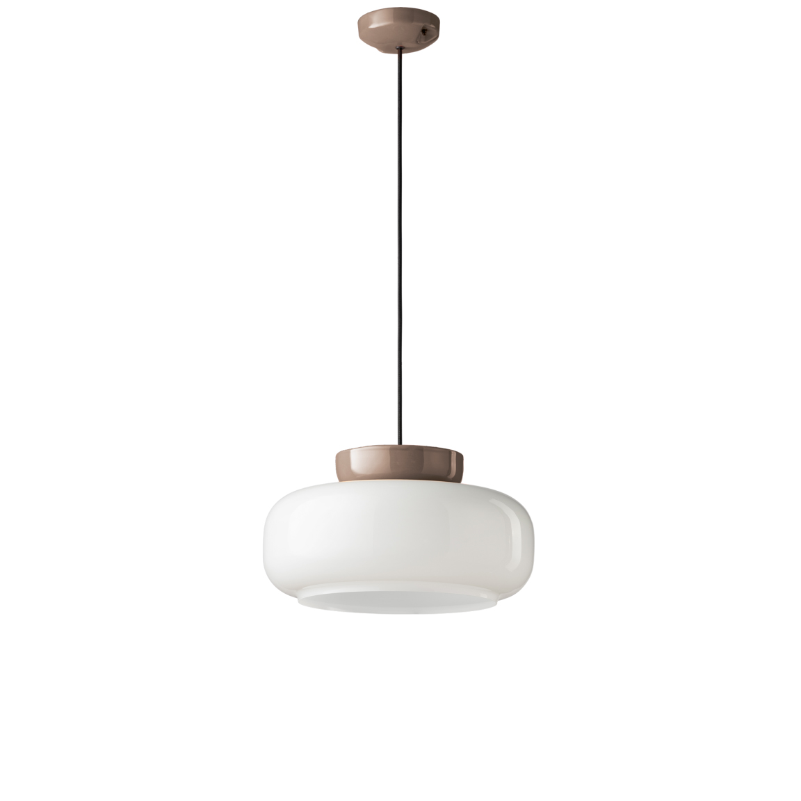 Ferro Luce Maracana C2743 Light Brown – Κρεμαστό Κεραμικό Φωτιστικό σε Ανοιχτό Καφέ με Λευκό Γυαλί
